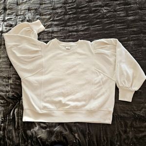 A New Day Puffy Sleeve Cream Swearshirt sz L